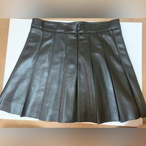Aritzia Sunday Best olive micro pleated vegan leather skirt